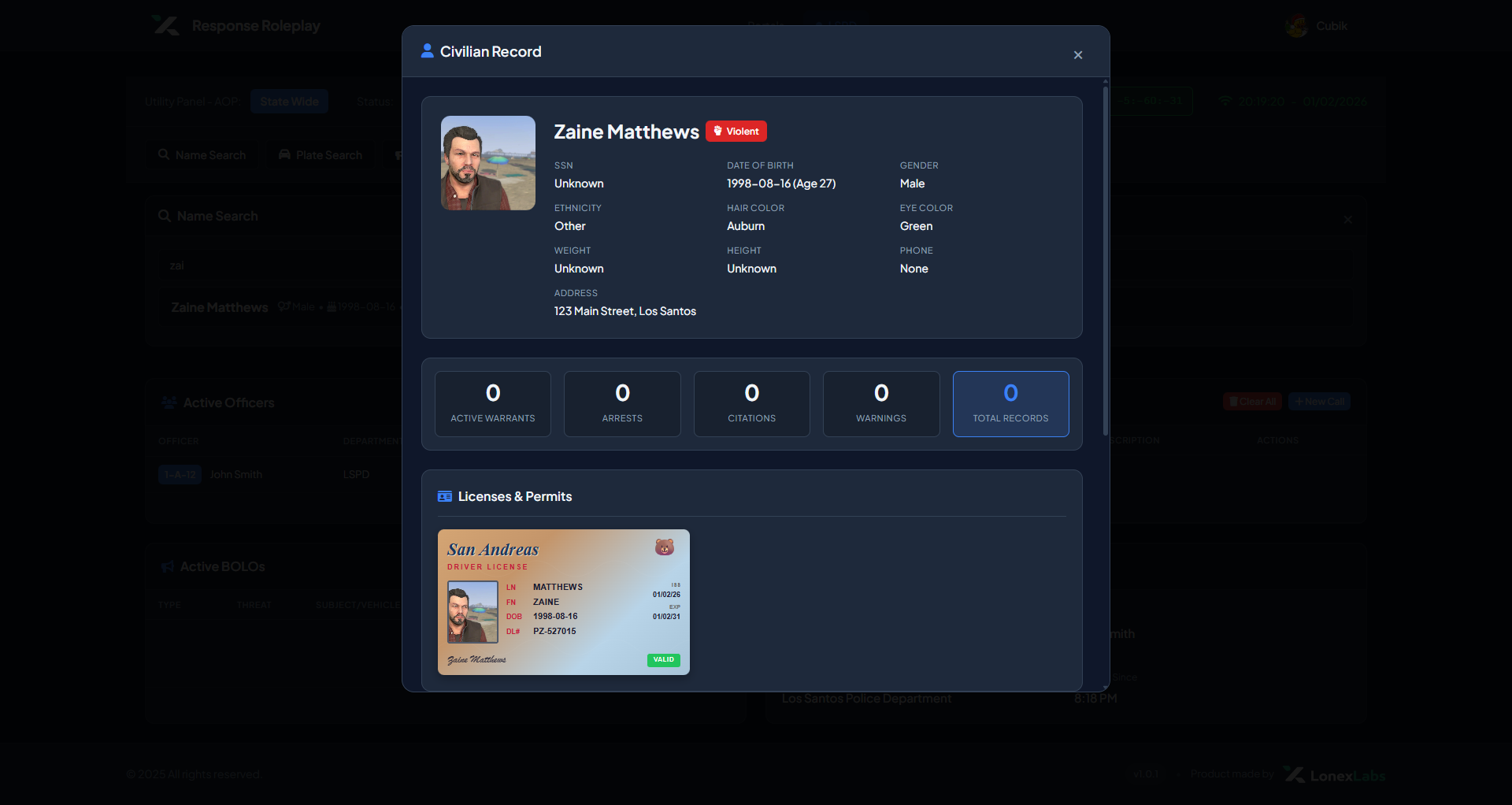 Civilian Lookup