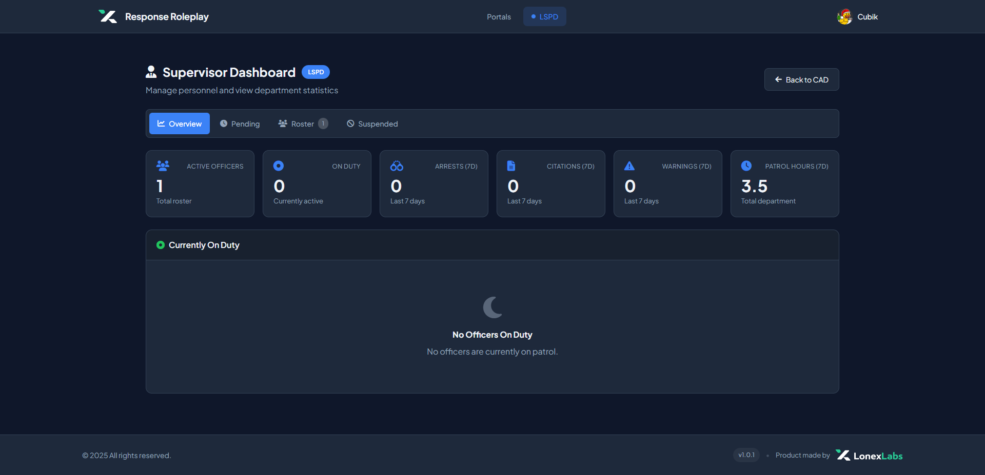 Supervisor Dashboard