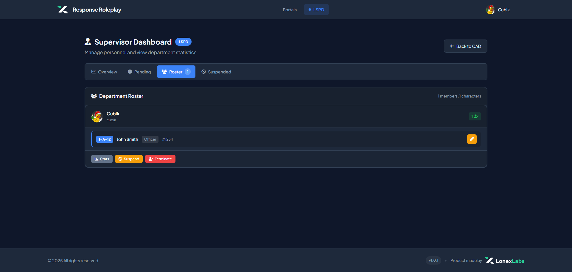 Manage Roster