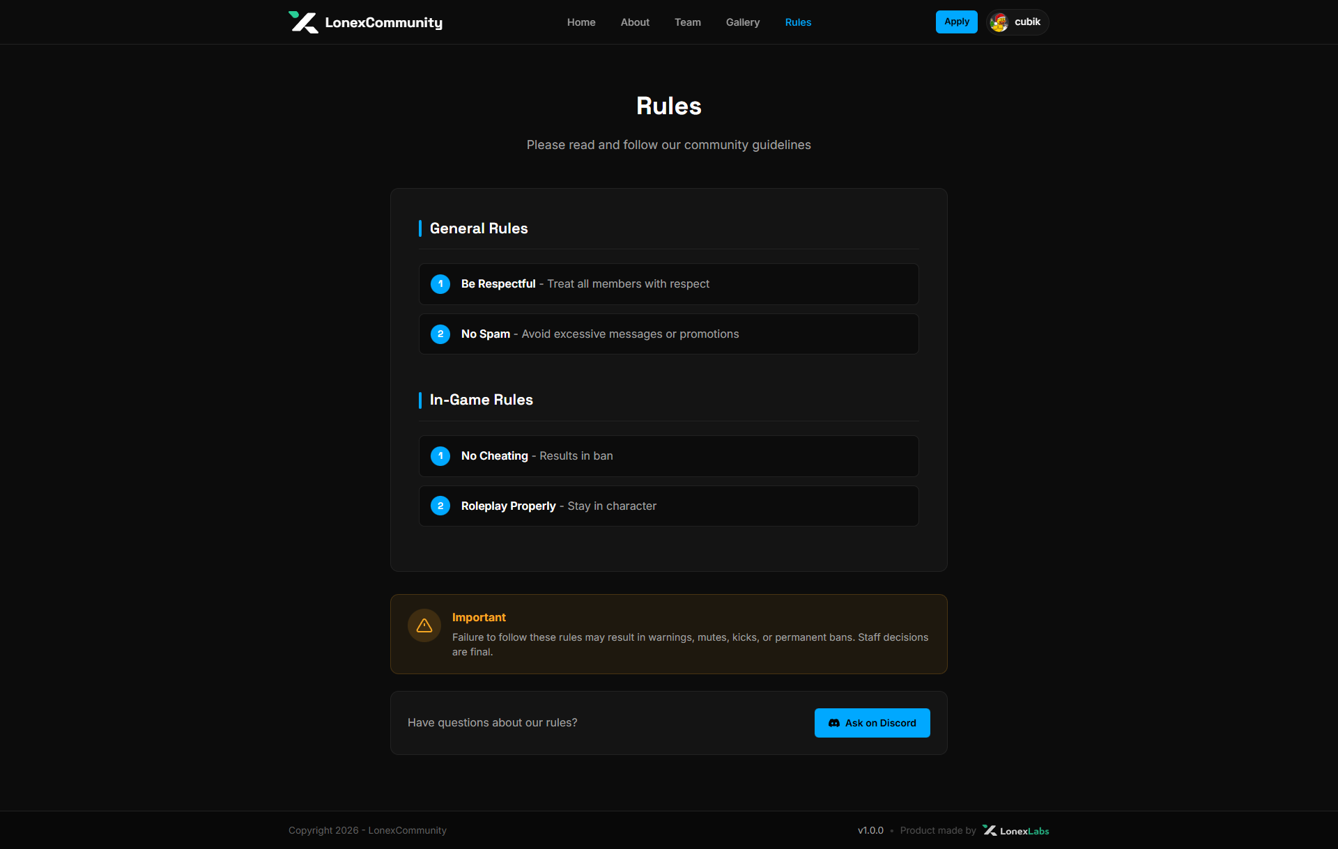 Community Rules