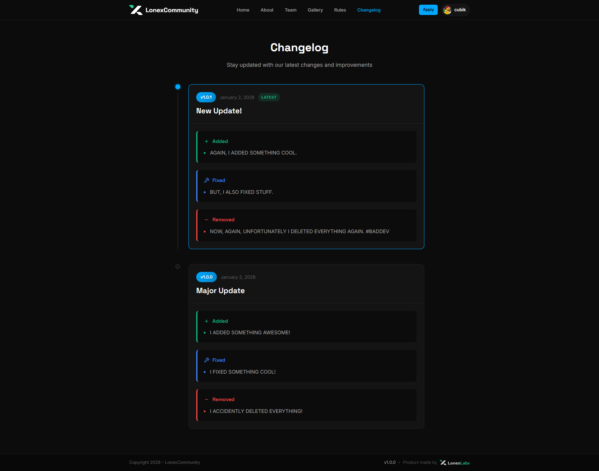 Development Log