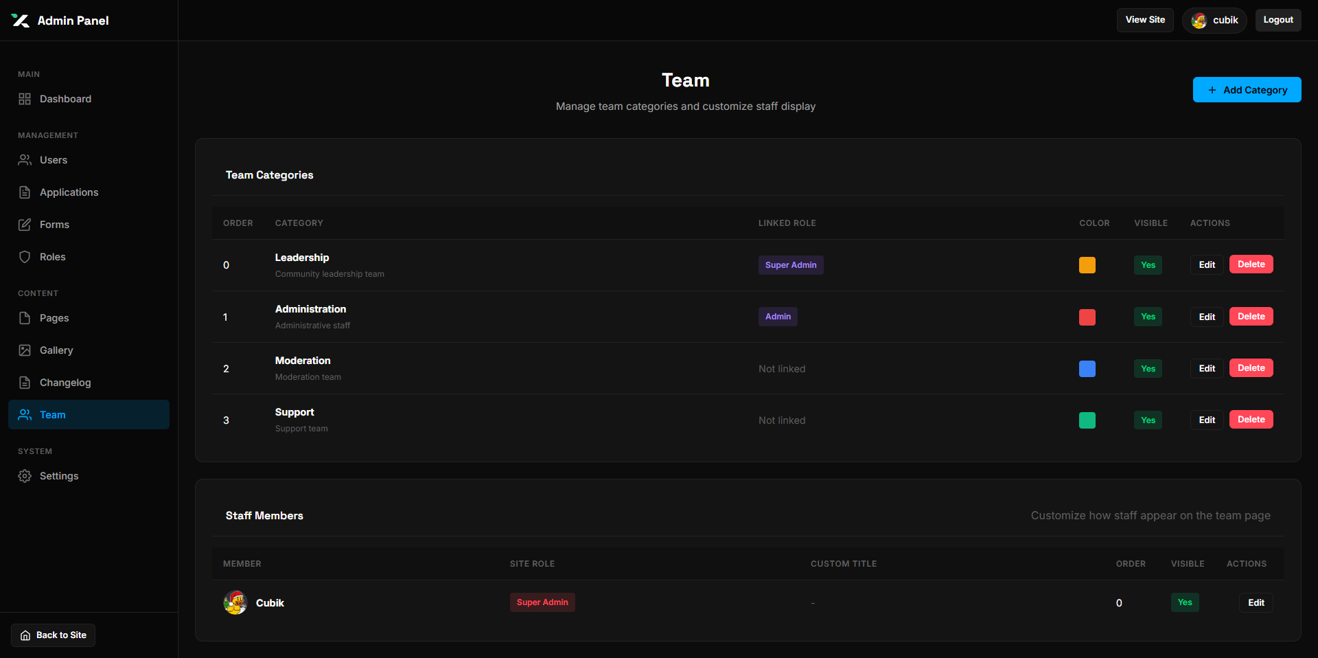 Team Management